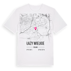 Łazy Wielkie karta t-shirt – ekologisk bomull t-shirt från Pinshirt