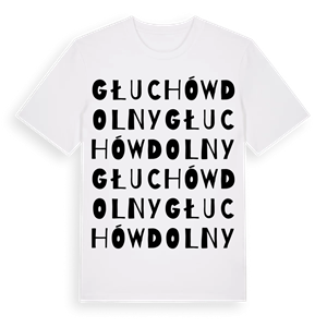 Głuchów Dolny ordlek t-shirt – ekologisk bomull t-shirt från Pinshirt