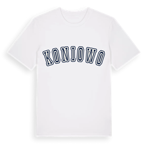 Koniowo college t-shirt – ekologisk bomull t-shirt från Pinshirt
