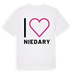Jag älskar Niedary t-shirt stort tryck – ekologisk bomull t-shirt från Pinshirt
