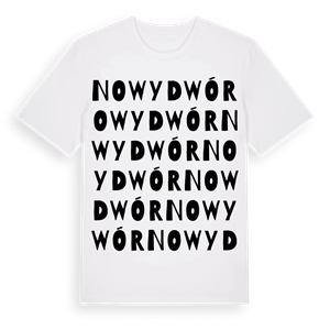 Nowy Dwór ordlek t-shirt – ekologisk bomull t-shirt från Pinshirt