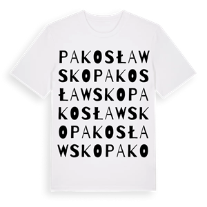 Pakosławsko ordlek t-shirt – ekologisk bomull t-shirt från Pinshirt