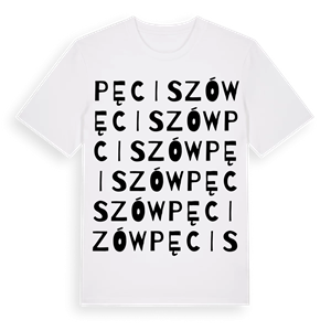 Pęciszów ordlek t-shirt – ekologisk bomull t-shirt från Pinshirt
