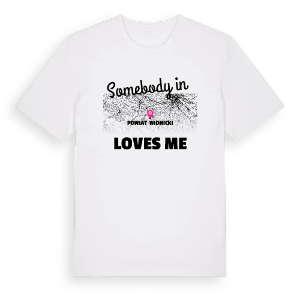 Någon i powiat świdnicki älskar mig t-shirt – ekologisk bomull t-shirt från Pinshirt