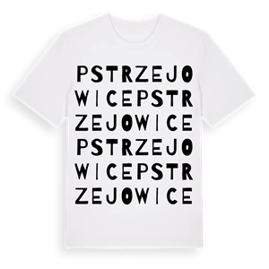 Pstrzejowice ordlek t-shirt – ekologisk bomull t-shirt från Pinshirt
