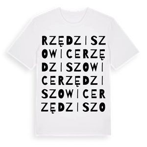 Rzędziszowice ordlek t-shirt – ekologisk bomull t-shirt från Pinshirt