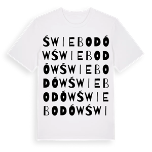 Świebodów ordlek t-shirt – ekologisk bomull t-shirt från Pinshirt