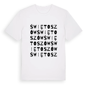 Świętoszów ordlek t-shirt – ekologisk bomull t-shirt från Pinshirt