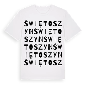 Świętoszyn ordlek t-shirt – ekologisk bomull t-shirt från Pinshirt