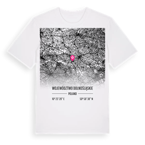 województwo dolnośląskie karta t-shirt – ekologisk bomull t-shirt från Pinshirt