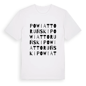 powiat toruński ordlek t-shirt – ekologisk bomull t-shirt från Pinshirt