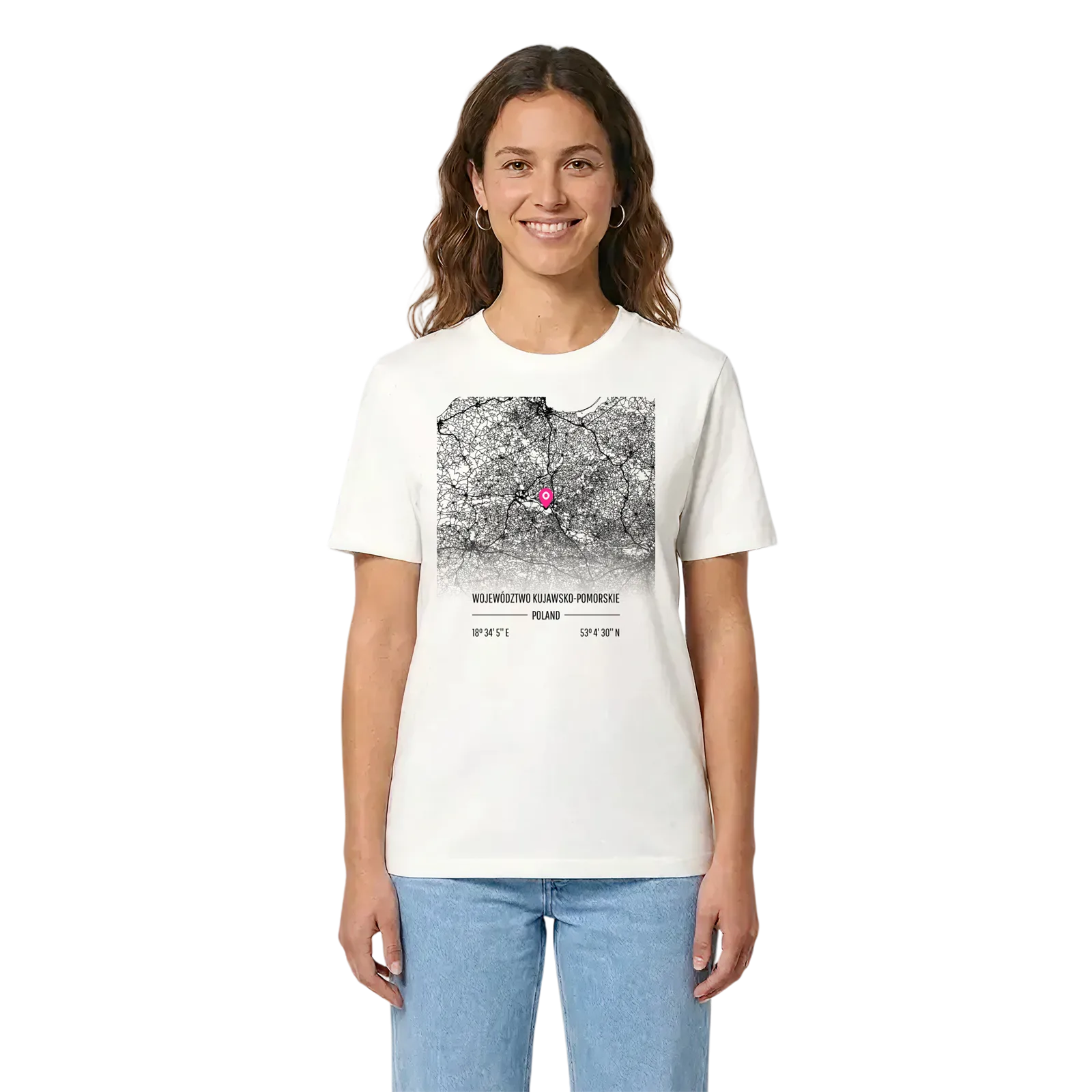 województwo kujawsko-pomorskie karta t-shirt – White, i miljö