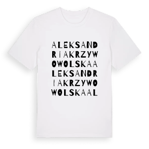 Aleksandria Krzywowolska ordlek t-shirt – ekologisk bomull t-shirt från Pinshirt