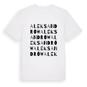 Aleksandrów ordlek t-shirt – ekologisk bomull t-shirt från Pinshirt