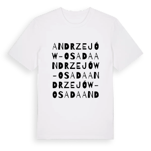 Andrzejów-Osada ordlek t-shirt – ekologisk bomull t-shirt från Pinshirt