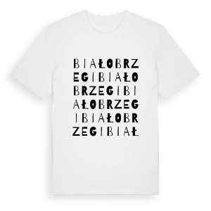 Białobrzegi ordlek t-shirt – ekologisk bomull t-shirt från Pinshirt