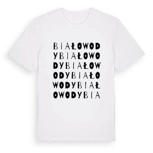 Białowody ordlek t-shirt – ekologisk bomull t-shirt från Pinshirt