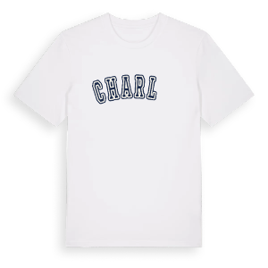Charlęż college t-shirt – ekologisk bomull t-shirt från Pinshirt
