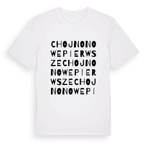 Chojno Nowe Pierwsze ordlek t-shirt – ekologisk bomull t-shirt från Pinshirt