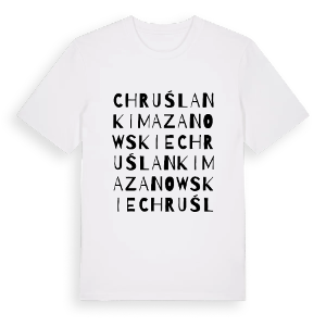 Chruślanki Mazanowskie ordlek t-shirt – ekologisk bomull t-shirt från Pinshirt