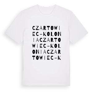 Czartowiec-Kolonia ordlek t-shirt – ekologisk bomull t-shirt från Pinshirt