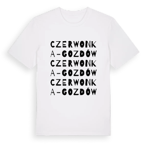 Czerwonka-Gozdów ordlek t-shirt – ekologisk bomull t-shirt från Pinshirt