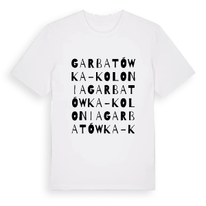 Garbatówka-Kolonia ordlek t-shirt – ekologisk bomull t-shirt från Pinshirt