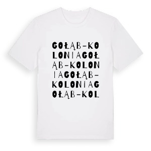 Gołąb-Kolonia ordlek t-shirt – ekologisk bomull t-shirt från Pinshirt