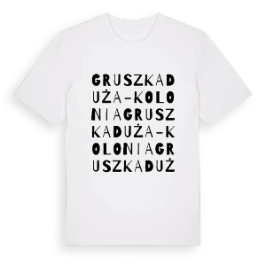 Gruszka Duża-Kolonia ordlek t-shirt – ekologisk bomull t-shirt från Pinshirt