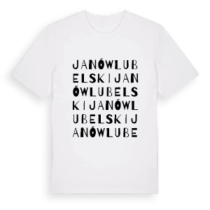 Janów Lubelski ordlek t-shirt – ekologisk bomull t-shirt från Pinshirt