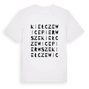 Kiełczewice Pierwsze ordlek t-shirt – ekologisk bomull t-shirt från Pinshirt