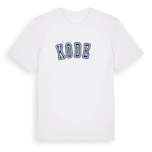 Kodeń college t-shirt – ekologisk bomull t-shirt från Pinshirt