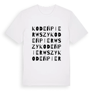 Kodeń Pierwszy ordlek t-shirt – ekologisk bomull t-shirt från Pinshirt