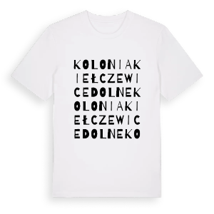 Kolonia Kiełczewice Dolne ordlek t-shirt – ekologisk bomull t-shirt från Pinshirt