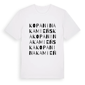 Kopanina Kamieńska ordlek t-shirt – ekologisk bomull t-shirt från Pinshirt