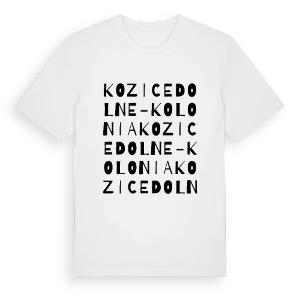 Kozice Dolne-Kolonia ordlek t-shirt – ekologisk bomull t-shirt från Pinshirt