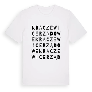 Kraczewice Rządowe ordlek t-shirt – ekologisk bomull t-shirt från Pinshirt