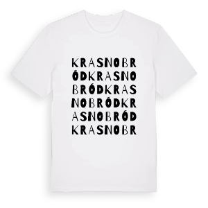 Krasnobród ordlek t-shirt – ekologisk bomull t-shirt från Pinshirt