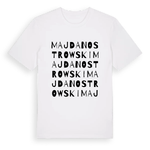 Majdan Ostrowski ordlek t-shirt – ekologisk bomull t-shirt från Pinshirt