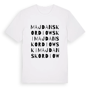 Majdan Skordiowski ordlek t-shirt – ekologisk bomull t-shirt från Pinshirt