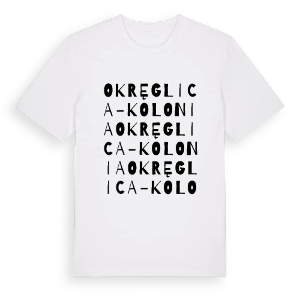 Okręglica-Kolonia ordlek t-shirt – ekologisk bomull t-shirt från Pinshirt
