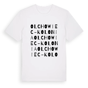 Olchowiec-Kolonia ordlek t-shirt – ekologisk bomull t-shirt från Pinshirt