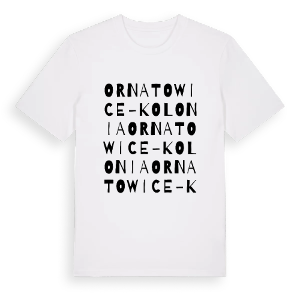 Ornatowice-Kolonia ordlek t-shirt – ekologisk bomull t-shirt från Pinshirt