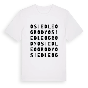 Osiedle Ogrody ordlek t-shirt – ekologisk bomull t-shirt från Pinshirt