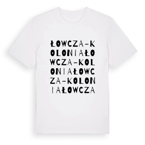Łowcza-Kolonia ordlek t-shirt – ekologisk bomull t-shirt från Pinshirt