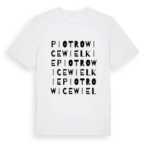 Piotrowice Wielkie ordlek t-shirt – ekologisk bomull t-shirt från Pinshirt