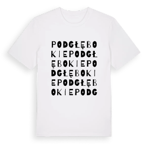 Podgłębokie ordlek t-shirt – ekologisk bomull t-shirt från Pinshirt