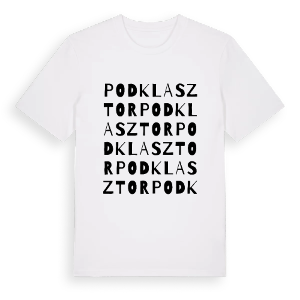 Podklasztor ordlek t-shirt – ekologisk bomull t-shirt från Pinshirt