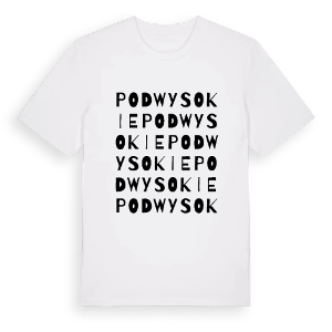 Podwysokie ordlek t-shirt – ekologisk bomull t-shirt från Pinshirt