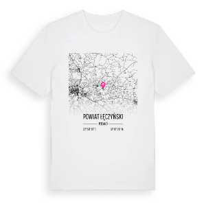 powiat łęczyński karta t-shirt – ekologisk bomull t-shirt från Pinshirt